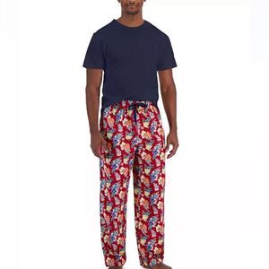 CLUB ROOM Men's Solid Top & Tropical Pants 2-Pc. Pajama Set,